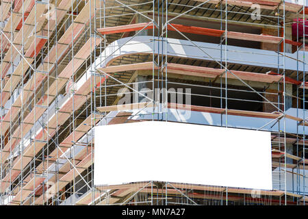 Leerstelle auf ein Gerüst bauen für Ihre Werbung. Weiße mockup Stockfoto