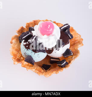 Eisportionierer dekoriert mit Waffel Stockfoto