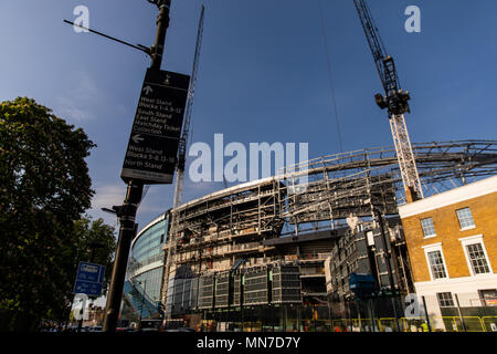 Einen allgemeinen Überblick über die laufenden Bau von Tottenham Hotspur's new White Hart Lane Stadium in London. PRESS ASSOCIATION Foto. Bild Datum: Montag, 14. Mai 2018. Photo Credit: Steven Paston/PA-Kabel Stockfoto