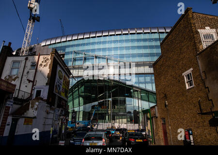 Einen allgemeinen Überblick über die laufenden Bau von Tottenham Hotspur's new White Hart Lane Stadium in London. Stockfoto