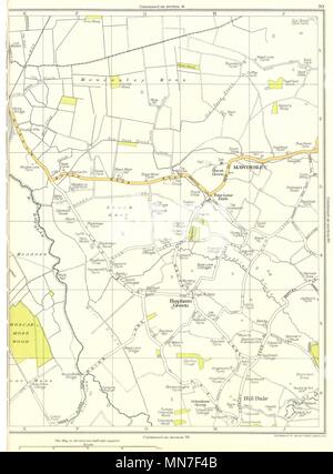 LANCASHIRE. Hill Dale, Bispham Grün, Vierspurigen Enden, Mawdesley, Schwarzes Moor 1935 Karte Stockfoto