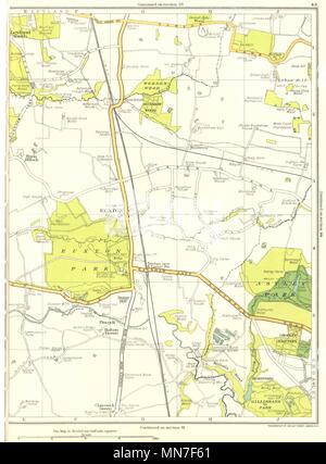 LANCS. Leyland, Chorley, Euxton, Astley Park, Charnock Grün, Bolton 1935 alte Karte Stockfoto