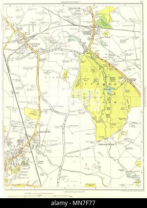 LANCASHIRE. Verspätete Tor, Lostock Hall, Bamber Bridge, Farington, Leyland 1935 Karte Stockfoto