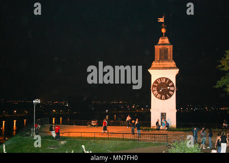 Turmuhr in der Festung Petrovaradin, Novi Sad, Serbien. Stockfoto