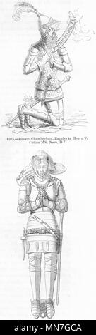 MILITARIA. Chamberlain; Robert Grushill Haversham 1845 alten, antiken Drucken Stockfoto