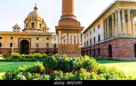 Das Außenministerium in Neu Delhi, Indien, Asien. Ein europäisches Architekturwunder auf der Rajpath Straße, die India Gate verbindet. Stockfoto