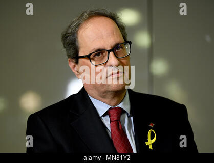 15. Mai 2018, Berlin, Deutschland: Katalanisch Regional President Quim Torra (l) auf einer Pressekonferenz. Foto: Kay Nietfeld/dpa Stockfoto