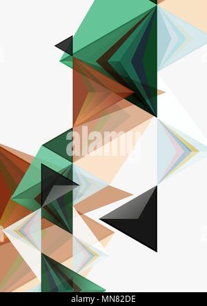 Dreieckige Low Poly Vektor Format a4 geometrische abstrakte Vorlage. Dreieckige Low Poly Vektor Format a4 geometrische abstrakte Vorlage. Bunte Dreiecke auf hellen Hintergrund, futuristischer Techno oder Business Design Stock Vektor