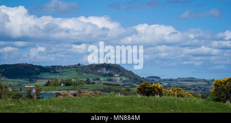 Landschaft Blick über Strangford Lough in Richtung Scrabo Tower Stockfoto