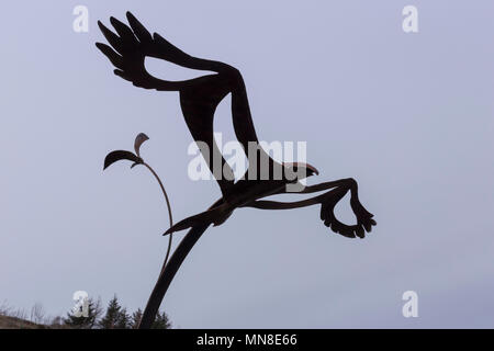 Red Kite Skulptur Nant yr Arian Stockfoto