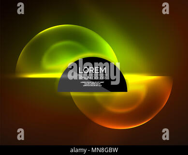 Runde Formen, Neon Glühen durchsichtig Elemente. Vektor Zusammenfassung Hintergrund. Runde Formen, Neon Glühen durchsichtig Elemente. Vektor Zusammenfassung Hintergrund. Futurstic hi-tech-wallpaper Stockfoto