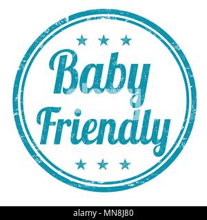 Baby Friendly grunge Stempelabdruck auf weißem Hintergrund, Vector Illustration Stock Vektor