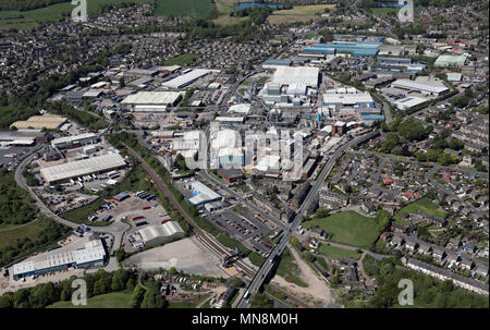 Luftaufnahme der Low Moor Bereich von Bradford, West Yorkshire, UK Stockfoto