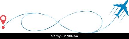 Flugzeug und Pfad Stock Vektor