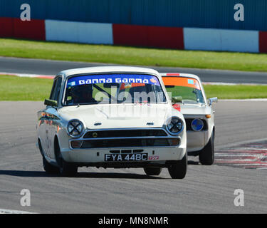 Richard Bateman, Stephen Upsdell, Ford Lotus Cortina, U2TC Trophäe für Pre 66 unter zwei Liter Tourenwagen, U2TC Trophäe, Pre-66 unter 2 Liter touring c Stockfoto