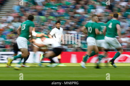 Allgemeine motion Blick auf Irland und Rumänien während der IRB-RWC 2015 Match zwischen Irland v Rumänien - Pool 3D/3D Match 19 im Wembley Stadion. London, England. 27. September 2015 Stockfoto