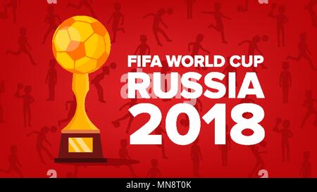 2018 FIFA World Cup Hintergrund Vektor. Fußball-Grafik. Russland Veranstaltung. Zu Russland willkommen. Abbildung: Stock Vektor