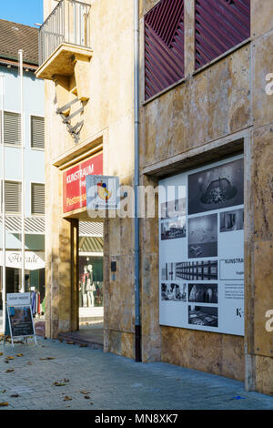 Vaduz, Liechtenstein - 19. Oktober 2017: Zeichen der Post Museum mit Stempel Sammlungen Stockfoto