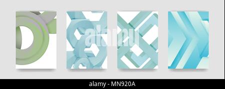Minimale Vektor deckt Hintergrund gesetzt. Minimale Vektor deckt Hintergrund gesetzt, geometrische futurisrtic Stil Stock Vektor