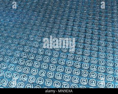 E-Mail adresse Symbol quadratischen Fliesen blau gefroren Ice Crystal surface 3D-Darstellung, horizontal, Hintergrund Stockfoto