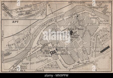 APT vintage Town city plan de la Ville. Vaucluse 1925 alte vintage Karte chart Stockfoto