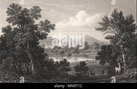 Welshpool, aus dem Park, Powis Castle, Montgomeryshire, von Henry Gastineau 1835 Stockfoto