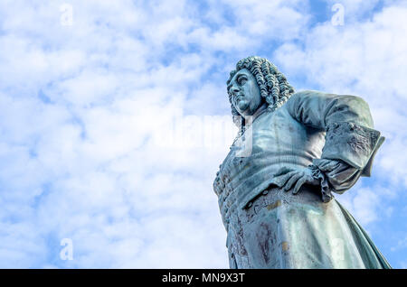 Georg Friedrich Händel Statue in Halle Saale, Innenstadt, Marktplatz Stockfoto