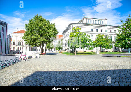 Berühmten alten Universitätsplatz in Halle an der Saale, Deutschland Stockfoto