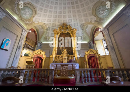 Innenraum der Kapelle des königlichen Schlosses von MonCalieri, MonCalieri, Piemont, Italien Stockfoto