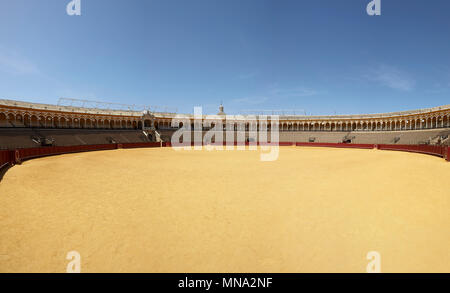 Die Stierkampfarena, Plaza de Toros, Sevilla, Spanien Stockfoto