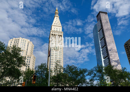 New York, Vereinigte Staaten - 12. Mai 2018: Der Glockenturm im Madison Square Garden, Manhattan, New York Stockfoto