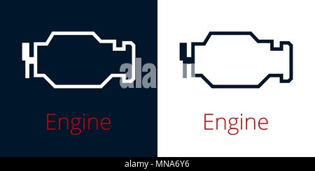 Motor Symbol Leitung, umriss Vektor Zeichen, linear style Piktogramm isoliert auf Weiss. Symbol Abbildung. Editierbare Schlaganfall. Stock Vektor