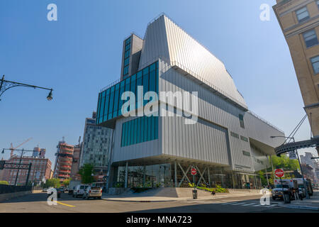 New York, Vereinigte Staaten - 9. Mai 2018: Das Whitney Museum der amerikanischen kunst. Das Museum ist am 20. und 21. Jahrhunderts amerikanische Art. Stockfoto