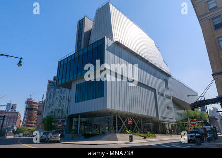 New York, Vereinigte Staaten - 9. Mai 2018: Das Whitney Museum der amerikanischen kunst. Das Museum ist am 20. und 21. Jahrhunderts amerikanische Art. Stockfoto