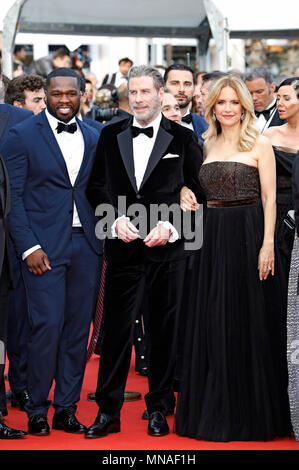 Cannes, Frankreich. 15. Mai 2018. Curtis James Jackson III/50 Cent, John Travolta und Kelly Preston an der 'Solo: ein Star Wars Story' Premiere während der 71St Cannes Film Festival im Palais des Festivals am 15. Mai 2018 in Cannes, Frankreich Quelle: Geisler-Fotopress/Alamy leben Nachrichten Stockfoto