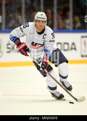 Patrick Kane von Team USA während dem Spiel zwischen Finnland und den USA am 15.05.2018 in Herning, Dänemark. (Foto von Marco Leipold/City-Press GbR) | Verwendung weltweit Stockfoto