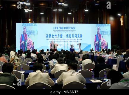 Peking, China. 16 Mai, 2018. Die erste Shanghai Cooperation Organisation Forum für Frauen, die von Föderation des Allchinesischen Frauen gehalten wird, tritt weg in Peking, der Hauptstadt von China, 16. Mai 2018. Credit: Zhang Leonora Vllasaliu/Xinhua/Alamy leben Nachrichten Stockfoto