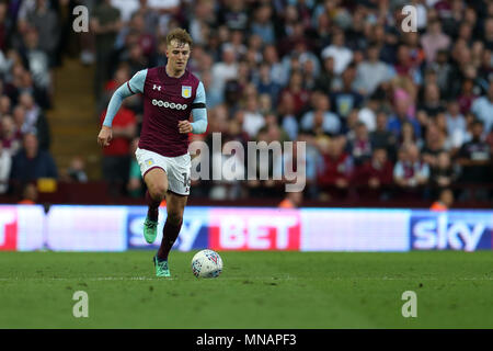 Birmingham, Großbritannien. 15. Mai 2018. James Bree von Aston Villa in Aktion. EFL Skybet Meisterschaft Play off Halbfinale 2 Bein übereinstimmen, Aston Villa v Middlesbrough in der Villa Park in Birmingham, Midlands am Dienstag, den 15. Mai 2018. Dieses Bild dürfen nur für redaktionelle Zwecke verwendet werden. Nur die redaktionelle Nutzung, eine Lizenz für die gewerbliche Nutzung erforderlich. Keine Verwendung in Wetten, Spiele oder einer einzelnen Verein/Liga/player Publikationen. pic von Andrew Obstgarten/Andrew Orchard sport Fotografie/Alamy leben Nachrichten Stockfoto