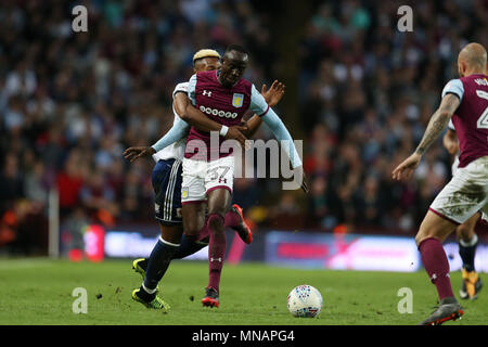 Birmingham, Großbritannien. 15. Mai 2018. Albert Adomah von Aston Villa (c) in Aktion. EFL Skybet Meisterschaft Play off Halbfinale 2 Bein übereinstimmen, Aston Villa v Middlesbrough in der Villa Park in Birmingham, Midlands am Dienstag, den 15. Mai 2018. Dieses Bild dürfen nur für redaktionelle Zwecke verwendet werden. Nur die redaktionelle Nutzung, eine Lizenz für die gewerbliche Nutzung erforderlich. Keine Verwendung in Wetten, Spiele oder einer einzelnen Verein/Liga/player Publikationen. pic von Andrew Obstgarten/Andrew Orchard sport Fotografie/Alamy leben Nachrichten Stockfoto