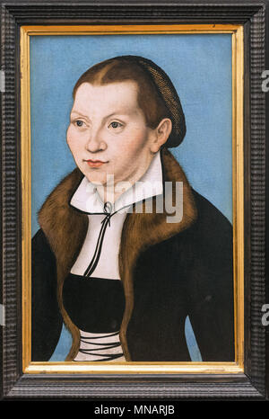 Lukas Cranach der Ältere - Porträt von Katharina von Bora, Ehefrau von Martin Luther - 1529 - Uffizien - Galleria degli Uffizi Stockfoto