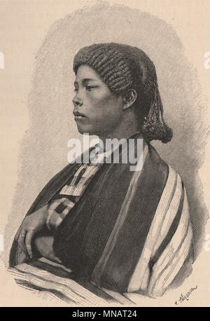 Betsileo Frau. Madagaskar 1885 alte antike vintage Bild drucken Stockfoto