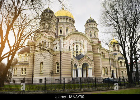 Riga, Lettland. Christlich-orthodoxen Geburt Christi Kathedrale, Kristus Piedzimsanas pareizticigo Katedrale in Riga. Stockfoto