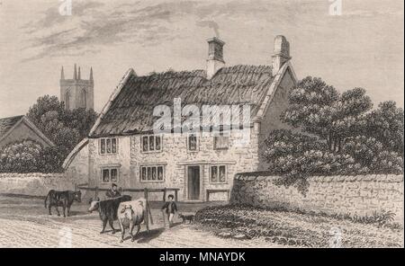 Rev James Hervey Geburtsort, Hardingstone, Northamptonshire. Schmidt 1845 Stockfoto