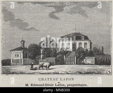 GRANDS VINS BLANCS. SAUTERNES. Chateau Lafon. Lafon. Bordeaux. Kleine 1908 Stockfoto