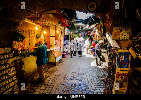 Allgemeine Szene in der Medina in Marrakesch, Marokko, Nordafrika Stockfoto