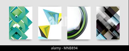 Minimale Vektor deckt Hintergrund gesetzt. Minimale Vektor deckt Hintergrund gesetzt, geometrische futurisrtic Stil Stock Vektor
