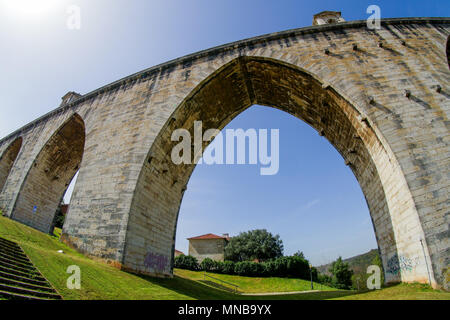 Águas Livres Aquädukt Aquädukt, Lissabon, Portugal Stockfoto