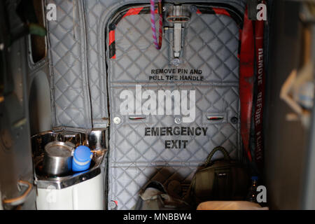 MIHAIL KOGALNICENU, Rumänien - 27. April: Details im Innenraum eines Alenia C 2-27 J Spartan Militärflugzeuge, Freitag, 27. April 2018, in Mihail Kogalnicean Stockfoto