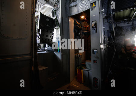 MIHAIL KOGALNICENU, Rumänien - 27. April: Details im Innenraum eines Alenia C 2-27 J Spartan Militärflugzeuge, Freitag, 27. April 2018, in Mihail Kogalnicean Stockfoto