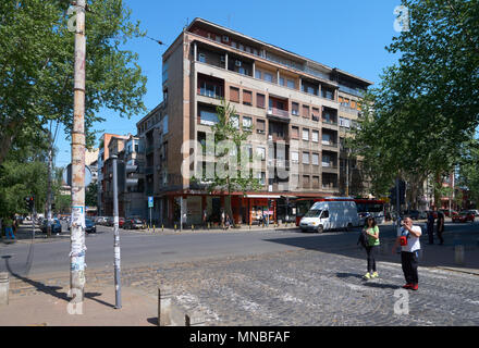 Belgrad, Serbien - Mai 02, 2018: Auf einer der Straßen in der Stadt Stockfoto